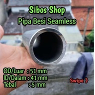 Seamless Iron Pipe Od 51mm Id 41mm Thickness 5mm length 10cm to 70cm Custom