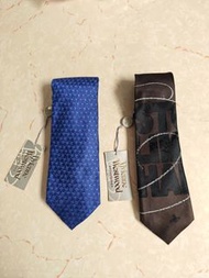 🌈兩條$600，正版正貨，有價錢牌🌈  未剪吊牌 全新 vivienne westwood tie 男裝 領呔 領帶
