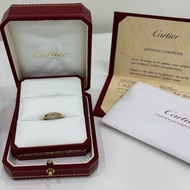 Cartier/卡地亞1895系列18K黃金素圈單鑽戒指 48號16年保卡