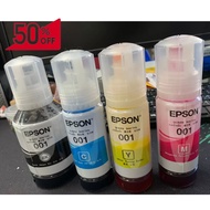 (ชุดรวม 4 สี) หมึกเติมของแท้ เอปสัน EPSON 001 มีกล่อง ของแท้ 100% รุ่น L4150,L4160,L4260,L6160,L6170,L6190,L6191,L14150 #หมึกปริ้นเตอร์  #หมึกเครื่องปริ้น hp #หมึกปริ้น   #หมึกสี #ตลับหมึก