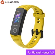 MIJOBS สำหรับ Honor Band 5สายซิลิโคนสายรัดข้อมือสำหรับ Huawei Honor 4สาย Milianese สายรัดข้อมือสำรองสายนาฬิกาข้อมือ