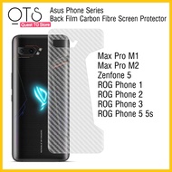Asus Zenfone Max Pro M1/M2 Max M2 Zenfone 5/5z ROG Phone 2 ROG 3 ROG 5 5s Pro Carbon Fibre Back Scre