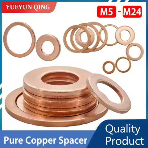 M5 M6 M8 M10 M12 M14 M16 M18 M20 M22 M24 Solid Pure Copper Oil Plugs Washer o-ring Gasket Motorcycle
