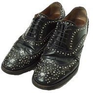 二手 CHURCH'S 義大利製造 BURWOOD MET Burwood 金屬鉚釘WING鞋，尺寸 36 1/2 (23.5cm)，黑色繫帶鞋。