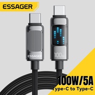 Essager LED Display PD100W Super Fast Charging Type-C Cable For Tablet Laptop Mobile Phone Quick Cha