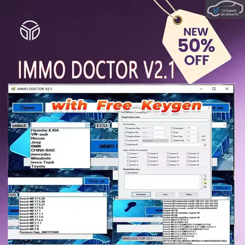 2026 IMMO DOCTOR V2.1 With Unlimited KEYGEN MULTI BRAND Immo Off Software ECU Chip Tuning for sim2k 