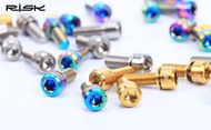 RISK 6Pcs M5x18mm Ti Titanium road Bicycle Stem Bolt Mountain Bike Ultralight Stem Screw with