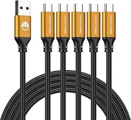 SMALLElectric USB Type C Cable 5-Pack 3FT, USB Type A to C Fast Charger Cords for Galaxy S20 S10 S9