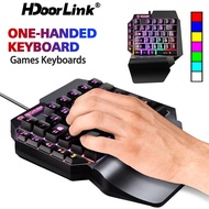 HdoorLink USB F6 One-Handed Mechanical Gaming Keyboard RGB Backlit Portable Mini Gaming Keypad Game 