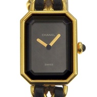 【日本直送】香奈兒 CHANEL Premiere S 手錶 H0001 鍍金 x 皮革 黑色 石英 指針式顯示 黑色錶盤 女款【二手】