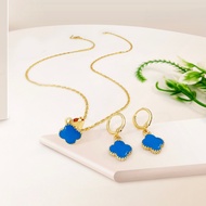 Hyl Jewelry 126S Set Perhiasan Titanium Wanita Lapis Emas Silver Anti Karat Asli Dewasa Murah Korea