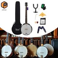 [prettyia] 6-string Banjo Instrument with Carrying Case, String Musical Instrument for Trips