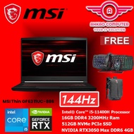 MSI GF63 THIN 11UC-886 - GAMING LAPTOP ( I5-11400H 8GD4 512SSD / RTX3050 4GD6 / 15.6" IPS FHD / WIN1