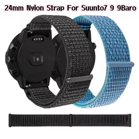 Soft Nylon 24mm Loop Strap Wristband For SUUNTO7/9/9Baro/Spartan Sport/Wrist Hr Watch Band Replaceme
