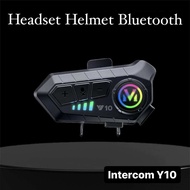 Intercom Y10 Helmet Headset Bluetooth Waterproof Helm Sepeda Motor Full Face/Half Face Headset Bluet