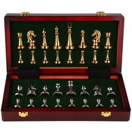 Hot SaLe Chess High-End High-End Set Wooden Folding Chessboard Metal Chess Chess Retro Chess Metal 8PVV