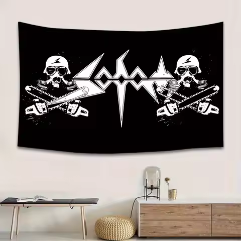 1PC Bold Graphic Skull Crossbones Tapestry Durable Polyester Printed Wall Decor For Home Garage Holi