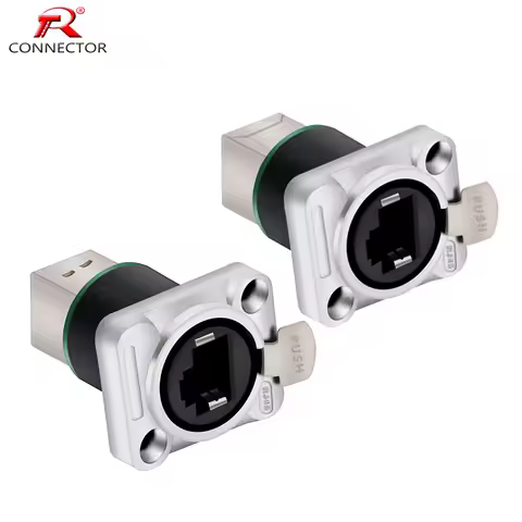 1PC RJ45 Shield Network Connector 8p8c Female Panel Mount Sockets RJ45 Ethernet Connector, Normal&Ri