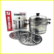 ♞,♘Rosita's  3 Layer Stainless Steel Steamer Pot Siomai Steamer Steamed Bread Pot