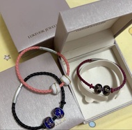 六福珠寶皮質手繩 連琉璃珠 可穿周生生轉運珠手繩Lukfook Jewellery 編織手鍊