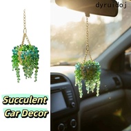 DYRUIDOJ Succulent Car Charm, Sun-Kissed Multi-Beaded Beaded Car Charm, Charm Warm Sunny Car Pendant