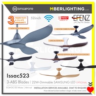 [WiFi] EFENZ Premium DC Ceiling Fan ISSAC 52"-9Colours + Optional 22W Dimmable Samsung LED + Remote Control
