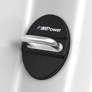 [Ready Stock]BMW M Power 1/4pcs Car Door Lock Protective Cover Carbon Fiber Door Lock Shock Absorber