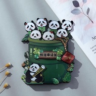 Chengdu Cultural Creative Refrigerator Stickers Panda Lucky Lottery Holder Creative Magnet Wooden Si