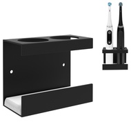 Actver Wall Mount Electric Toothbrush Holder for Bathroom, 2 Slots Aluminum Alloy Power Toothbrush H