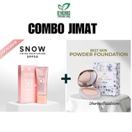 DHERBS Set Combo Natural (Best Skin Powder Plus Foundation & Snow Tinted Moisturizer Sunscreen)