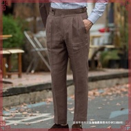 【Available】Vintage Gurkha Pants Men England Style High Waist Smart Casual Straight Trousers  Winter 
