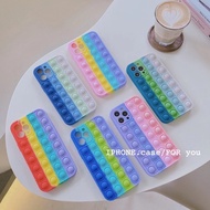 ☾ↂ☄Pop it Fidget Toy Rainbow Silicone Case Realme C25 C20 C15 C12 C11 C3 5 5i 8 8Pro Soft Phone Cove