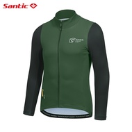 Santic Men Cycling Jacket Jersey Winter Windproof Fleece Thermal Long Sleeve Bike Bicycle Coat Tops