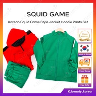 [Squid Game] Kids Korea Squid Game Style Jacket Hoodie Pants Set for unisex / Zip up Sweatshirt Unif