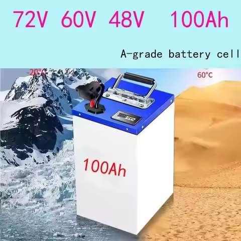 100Ah 72Volt 60 Volt 48 Volt Lithium ion Battery Motorcycle Battery Pack for 500-2000W Moped/Tricycl