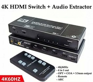 ［實體商店］4K/60Hz HDMI Switch, HDMI切換器, HDMI音頻分離器, HDMI Audio Extractor, HDMI轉光纖