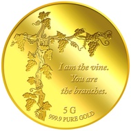 999.9 Pure Gold | 5g I am the Vine, You are the Branches Gold Medallion