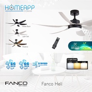 [DC MOTOR] Fanco Co-Fan Heli DC Motor Ceiling Fan. 3 tone LED Light Remote.
