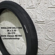 Ban Luar Sepeda MTB 26 x 2.35 Deli Tire Swallow 26x2.35 Motif Classic