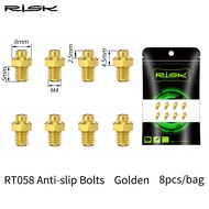 Risk M4*5mm MTB Pedal BoltsXC Off-road Anti-skid Pedal ScrewsUltralight Titanium Alloy Anti Slip Nai