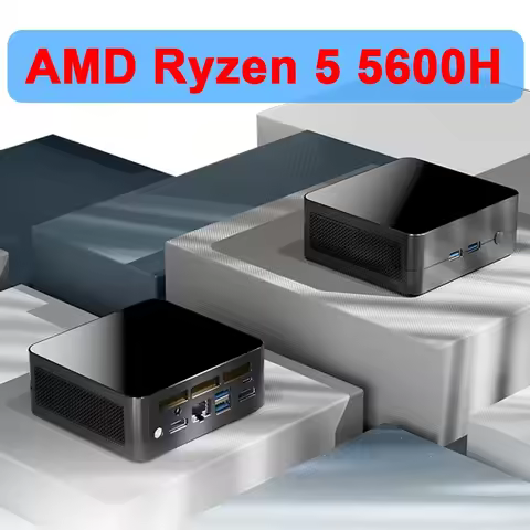 SZBOX 5600H Mini PC AMD Ryzen 5 5600H Windows 11 Pro DDR4 M.2 SSD Wifi6 BT5.3 4K Display Office Mini
