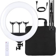 18In/46Cm Ring Light Camera Video Light Kit with 6Ft/1.8M Tripod Support USB 3 Modes Dimmable White 