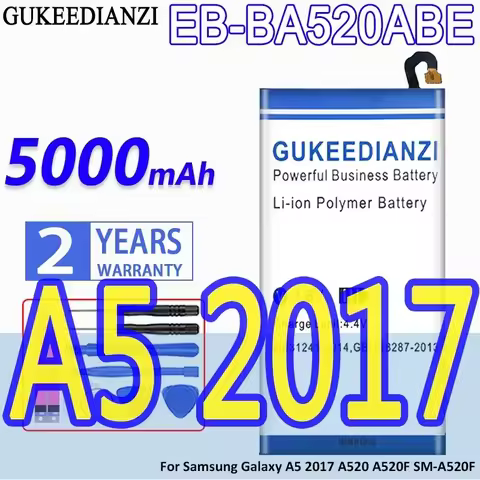 High Capacity GUKEEDIANZI Battery EB-BA520ABE 5000mAh For Samsung Galaxy A5 2017 A520 A520F SM-A520F