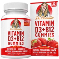 [PRE-ORDER] Vitamin D3, B12 Gummies by Dr. Danielle, Vegan Daily Supplement for Adults &amp; Kids, Non-GMO, Vitamin D3 1000 IU &amp; 250 mcg Vitamin B12, 2 Month Supply (60 Gummies) (ETA: 2022-11-02)