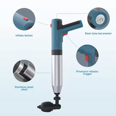 Powerful Pipe Plunger Electric High-pressure Air Plunger for Toilet Remover Toilet Dredge Tool for B