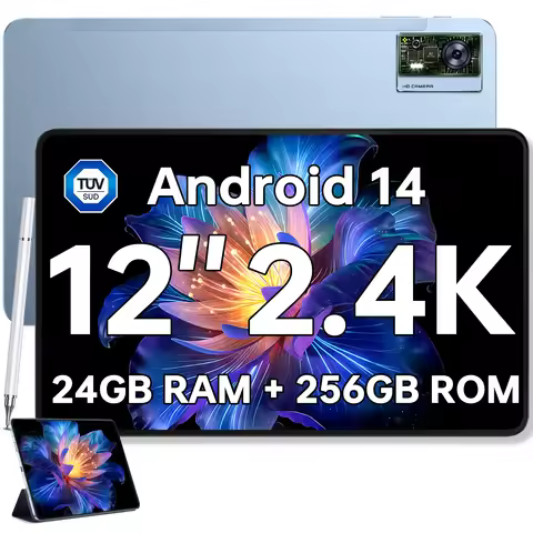 OUKITEL OT5S Android 14 Tablet - 12 Inch 2K Display, 24GB+256GB, 8250mAh, 16MP/4G Dual SIM/5G WiFi/T