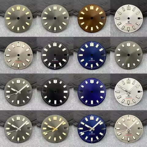 NH35 28.5mm Dial Green Luminous Dial Customizable Logo For Seiko Mod Dial Parts Compatible with NH35