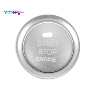 2Pc Set Silver Aluminum Keyless  Push  Button & Surrounding Decoration Ring for  3 6 -3 -5 -9 MX-5 W