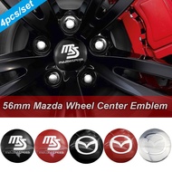 4Pcs/Set Car Modified Wheel Rim Center Cap Sticker Auto Tire Hub Cap Emblem Badge Accessories for Mazda 2 3 5 6 323 626 RX8 RX7 MX3 MX5 CX9 CX7 CX5 CX8 CX30