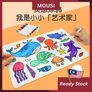 Washable Silicone Mat with Washable Makers Kids Drawing Playmat Reusable Coloring Mat Early Learning